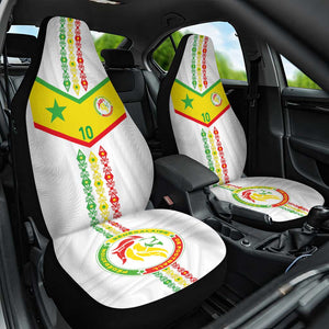 Custom Senegal Football Car Seat Cover Tricolor African Stripes Motif Sporty Style - African Pride