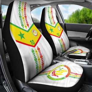Custom Senegal Football Car Seat Cover Tricolor African Stripes Motif Sporty Style - African Pride