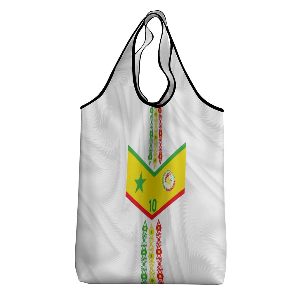 Custom Senegal Football Grocery Bag Tricolor African Stripes Motif Sporty Style - African Pride