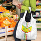 Custom Senegal Football Grocery Bag Tricolor African Stripes Motif Sporty Style - African Pride