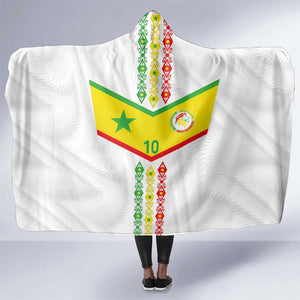 Custom Senegal Football Hooded Blanket Tricolor African Stripes Motif Sporty Style - African Pride
