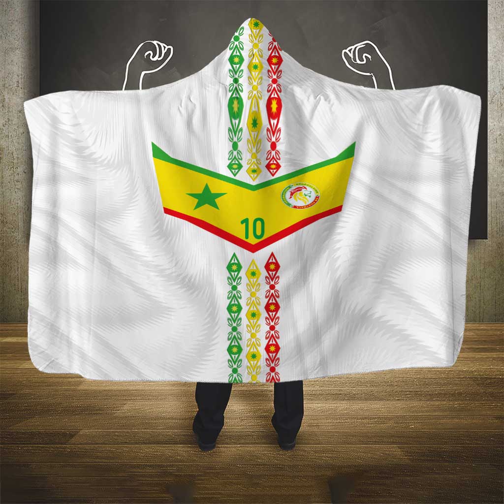 Custom Senegal Football Hooded Blanket Tricolor African Stripes Motif Sporty Style - African Pride