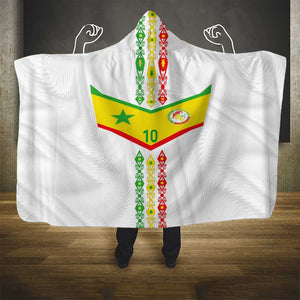 Custom Senegal Football Hooded Blanket Tricolor African Stripes Motif Sporty Style - African Pride