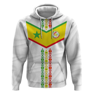 Custom Senegal Football Hoodie Tricolor African Stripes Motif Sporty Style - African Pride