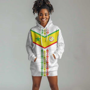 Custom Senegal Football Hoodie Dress Tricolor African Stripes Motif Sporty Style - African Pride