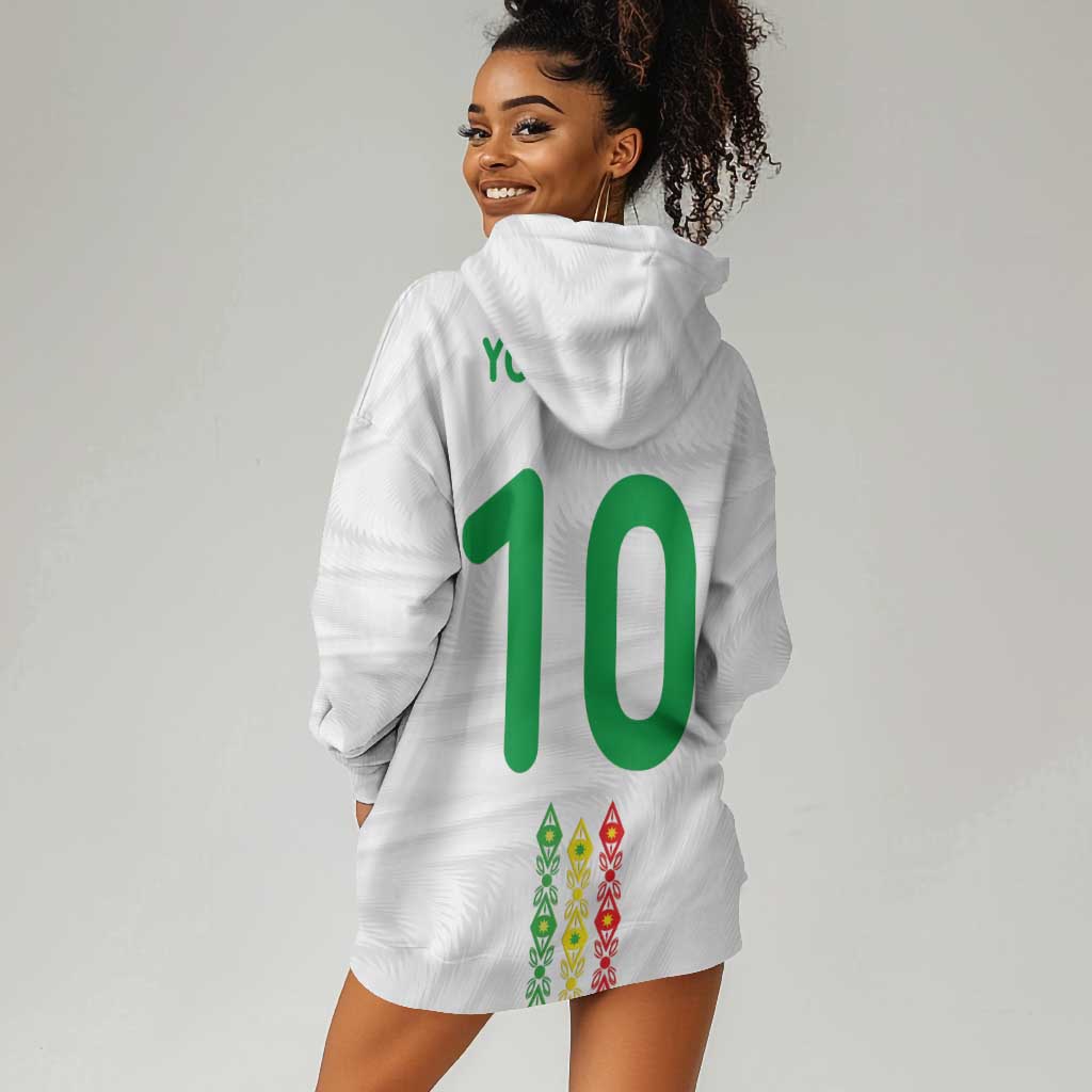 Custom Senegal Football Hoodie Dress Tricolor African Stripes Motif Sporty Style - African Pride