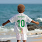 Custom Senegal Football Kid Hawaiian Shirt Tricolor African Stripes Motif Sporty Style - African Pride