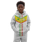 Custom Senegal Football Kid Hoodie Tricolor African Stripes Motif Sporty Style - African Pride