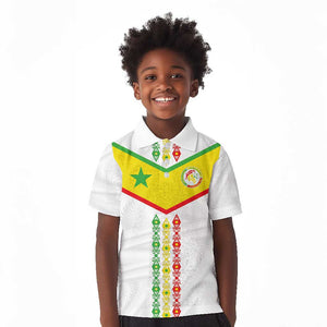 Custom Senegal Football Kid Polo Shirt Tricolor African Stripes Motif Sporty Style - African Pride