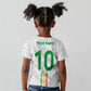 Custom Senegal Football Kid T shirt Tricolor African Stripes Motif Sporty Style - African Pride
