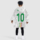 Custom Senegal Football Kid Wearable Blanket Hoodie Tricolor African Stripes Motif Sporty Style - African Pride