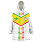 Custom Senegal Football Kid Wearable Blanket Hoodie Tricolor African Stripes Motif Sporty Style - African Pride
