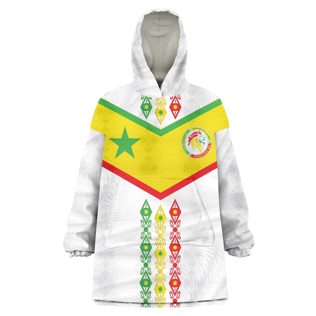 Custom Senegal Football Kid Wearable Blanket Hoodie Tricolor African Stripes Motif Sporty Style - African Pride
