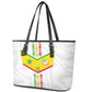 Custom Senegal Football Leather Tote Bag Tricolor African Stripes Motif Sporty Style - African Pride