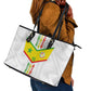 Custom Senegal Football Leather Tote Bag Tricolor African Stripes Motif Sporty Style - African Pride