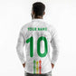 Custom Senegal Football Long Sleeve Polo Shirt Tricolor African Stripes Motif Sporty Style - African Pride