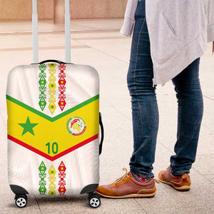 Custom Senegal Football Luggage Cover Tricolor African Stripes Motif Sporty Style - African Pride