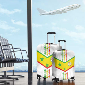 Custom Senegal Football Luggage Cover Tricolor African Stripes Motif Sporty Style - African Pride