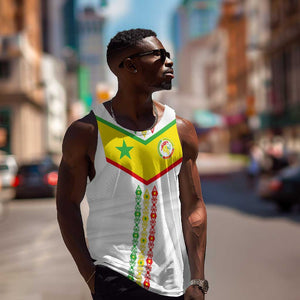 Custom Senegal Football Men Tank Top Tricolor African Stripes Motif Sporty Style - African Pride