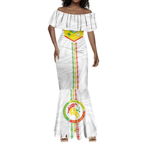 Custom Senegal Football Mermaid Dress Tricolor African Stripes Motif Sporty Style - African Pride