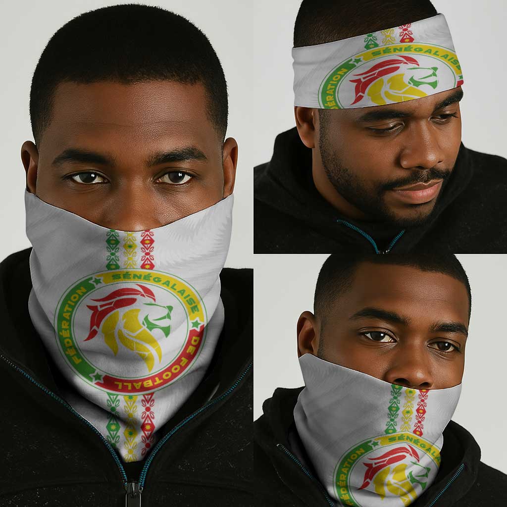 Senegal Football Neck Gaiter Tricolor African Stripes Motif Sporty Style - African Pride