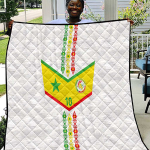Custom Senegal Football Quilt Tricolor African Stripes Motif Sporty Style - African Pride