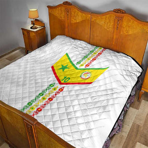 Custom Senegal Football Quilt Tricolor African Stripes Motif Sporty Style - African Pride