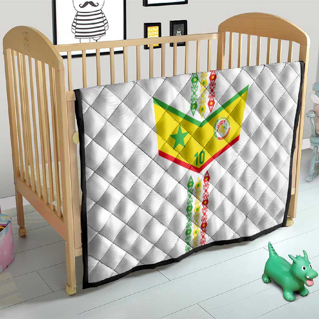 Custom Senegal Football Quilt Tricolor African Stripes Motif Sporty Style - African Pride