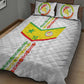 Custom Senegal Football Quilt Bed Set Tricolor African Stripes Motif Sporty Style - African Pride