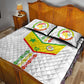 Custom Senegal Football Quilt Bed Set Tricolor African Stripes Motif Sporty Style - African Pride