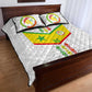 Custom Senegal Football Quilt Bed Set Tricolor African Stripes Motif Sporty Style - African Pride