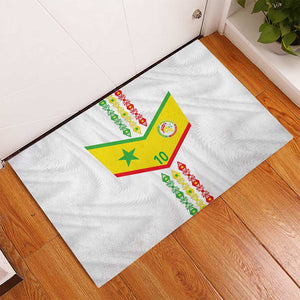 Custom Senegal Football Rubber Doormat Tricolor African Stripes Motif Sporty Style - African Pride