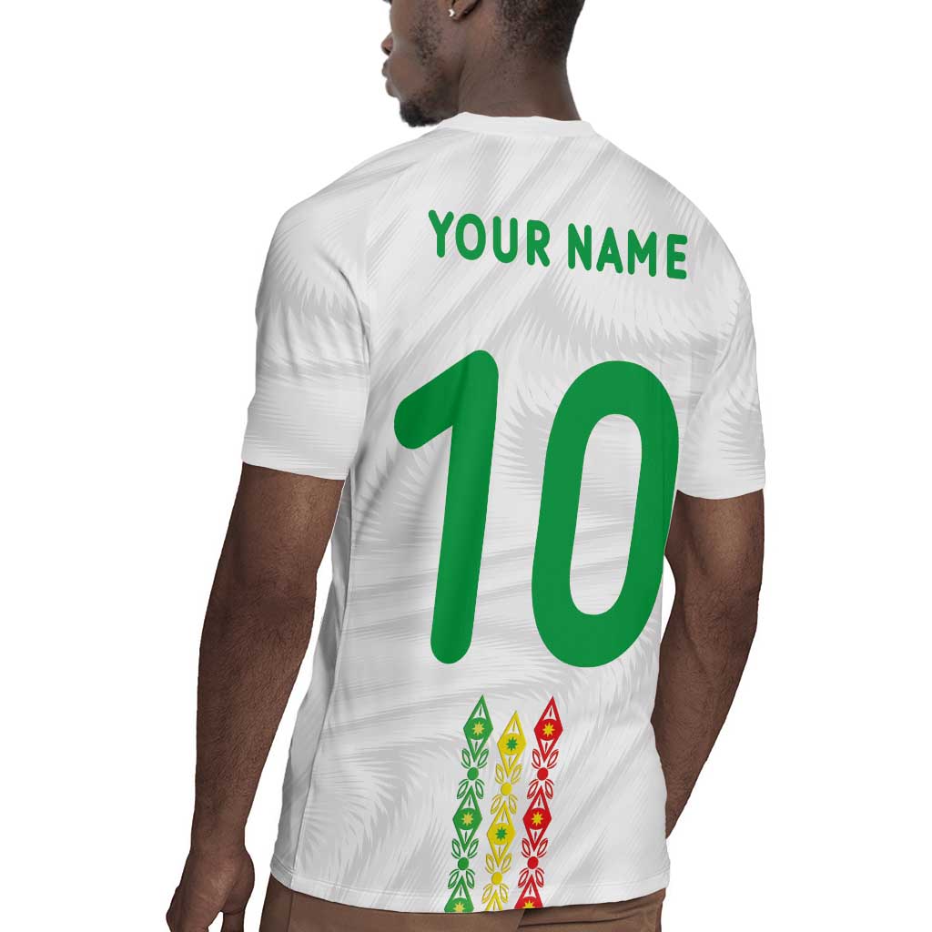 Custom Senegal Football Rugby Jersey Tricolor African Stripes Motif Sporty Style - African Pride