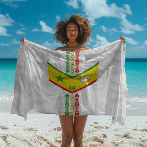 Custom Senegal Football Sarong Tricolor African Stripes Motif Sporty Style - African Pride