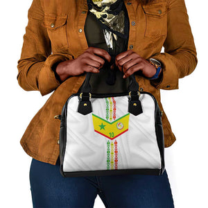 Custom Senegal Football Shoulder Handbag Tricolor African Stripes Motif Sporty Style - African Pride