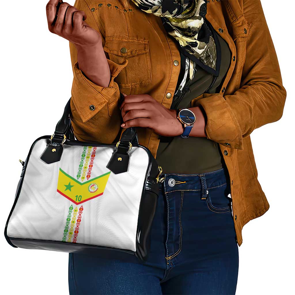 Custom Senegal Football Shoulder Handbag Tricolor African Stripes Motif Sporty Style - African Pride