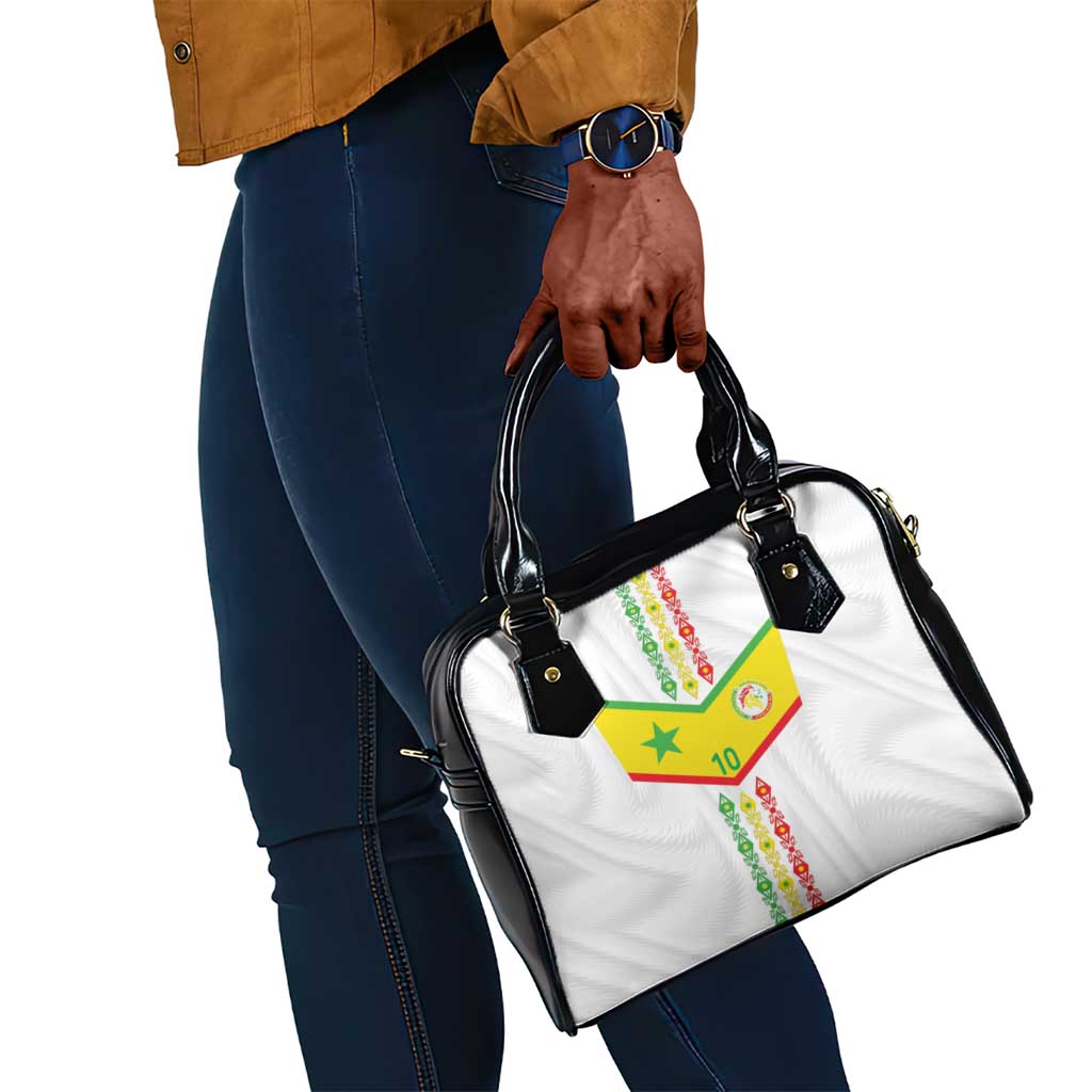 Custom Senegal Football Shoulder Handbag Tricolor African Stripes Motif Sporty Style - African Pride