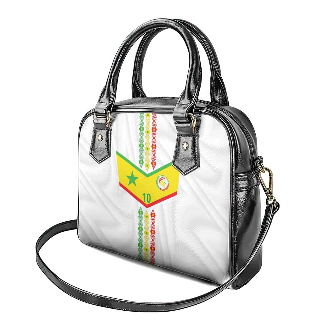 Custom Senegal Football Shoulder Handbag Tricolor African Stripes Motif Sporty Style - African Pride