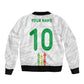 Custom Senegal Football Sleeve Zip Bomber Jacket Tricolor African Stripes Motif Sporty Style - African Pride
