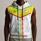 Custom Senegal Football Sleeveless Hoodie Tricolor African Stripes Motif Sporty Style - African Pride