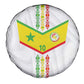 Custom Senegal Football Spare Tire Cover Tricolor African Stripes Motif Sporty Style - African Pride