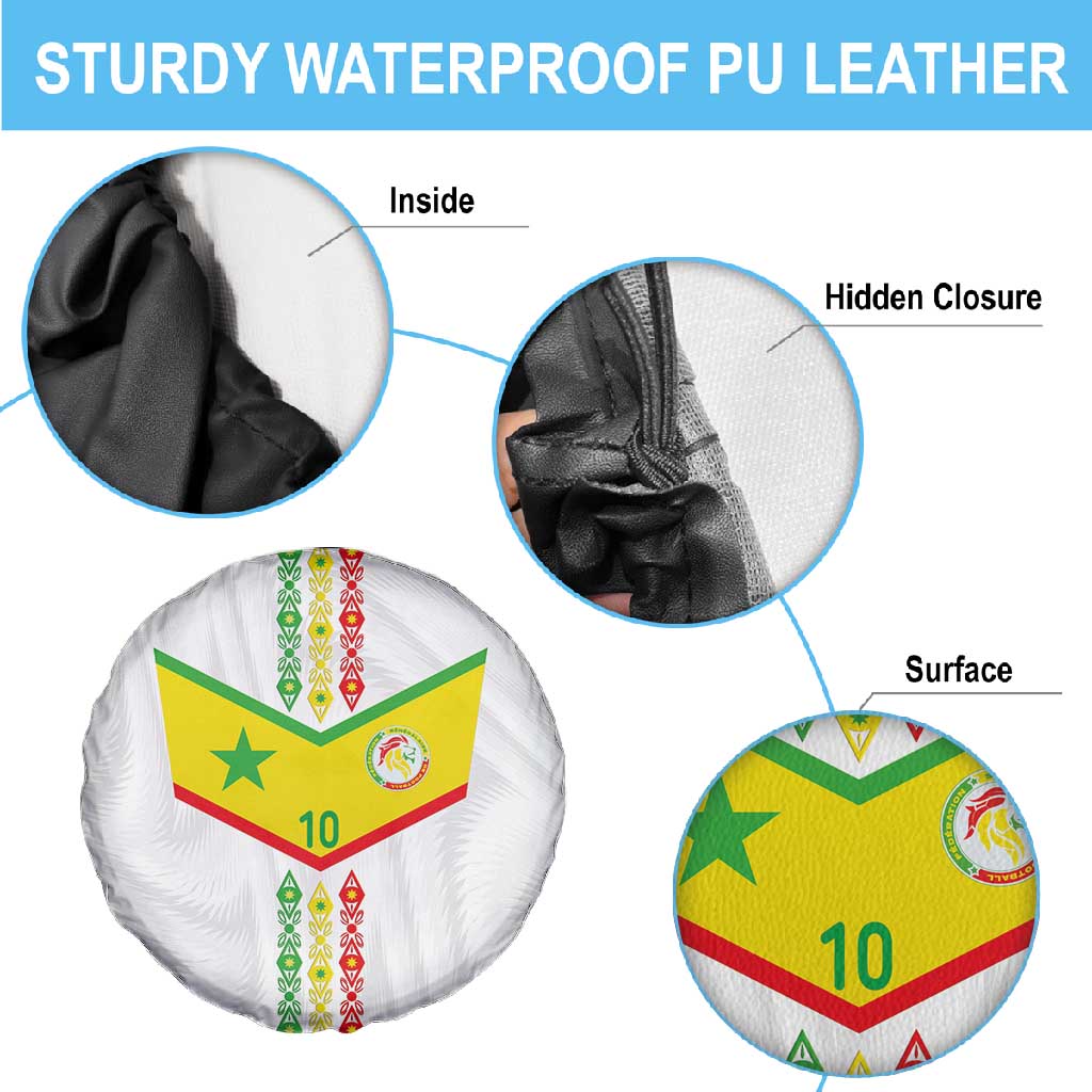 Custom Senegal Football Spare Tire Cover Tricolor African Stripes Motif Sporty Style - African Pride