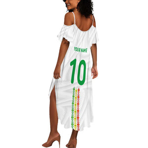 Custom Senegal Football Summer Maxi Dress Tricolor African Stripes Motif Sporty Style - African Pride