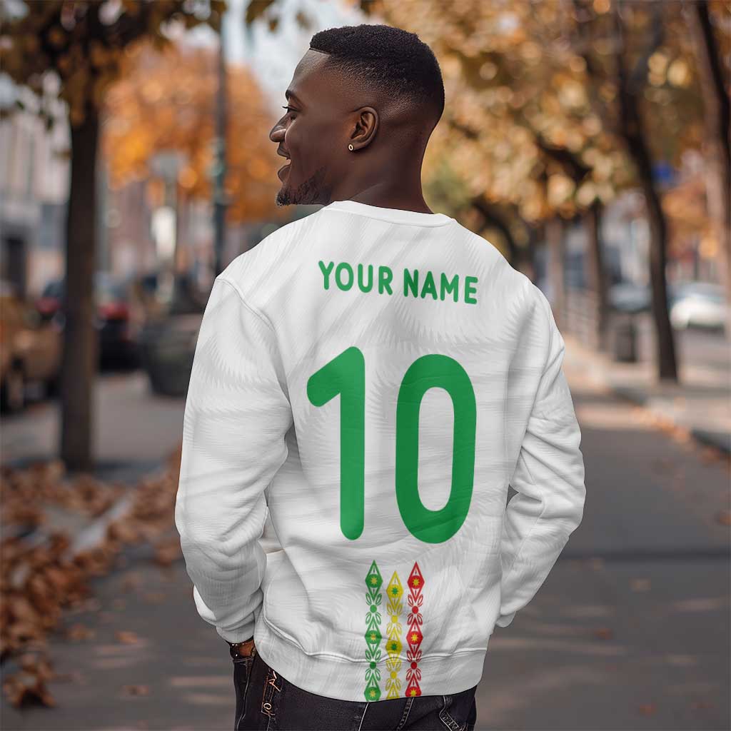 Custom Senegal Football Sweatshirt Tricolor African Stripes Motif Sporty Style - African Pride