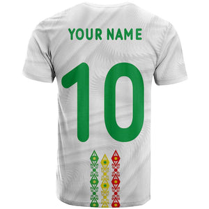 Custom Senegal Football T shirt Tricolor African Stripes Motif Sporty Style - African Pride