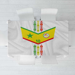 Custom Senegal Football Tablecloth Tricolor African Stripes Motif Sporty Style - African Pride