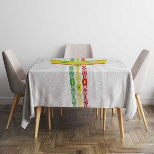 Custom Senegal Football Tablecloth Tricolor African Stripes Motif Sporty Style - African Pride
