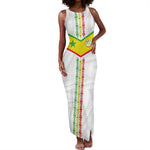 Custom Senegal Football Tank Maxi Dress Tricolor African Stripes Motif Sporty Style - African Pride