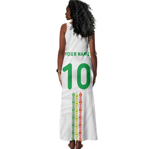 Custom Senegal Football Tank Maxi Dress Tricolor African Stripes Motif Sporty Style - African Pride