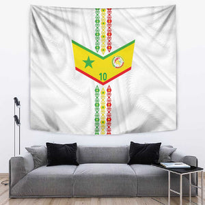 Custom Senegal Football Tapestry Tricolor African Stripes Motif Sporty Style - African Pride